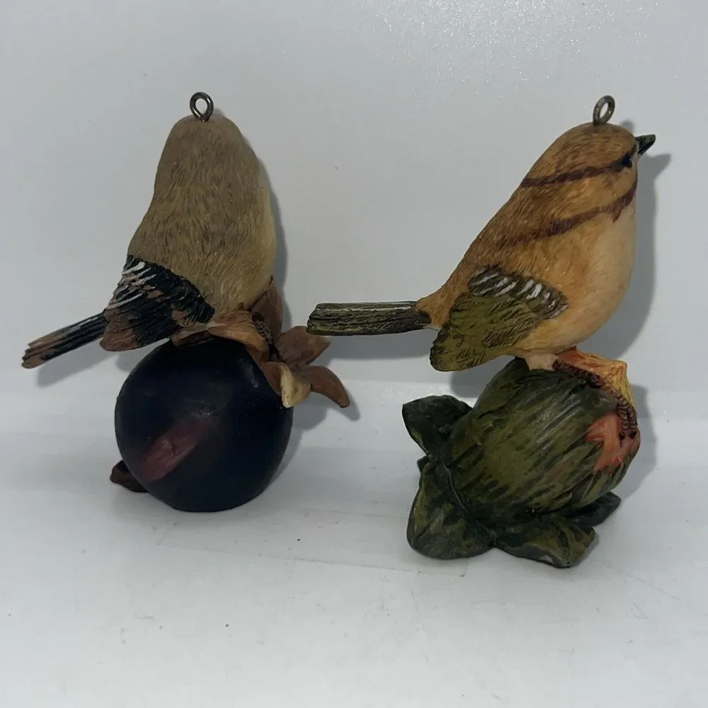 Vintage Sparrow & Songbird Detailed‎ Birds Bird Figurines Resin Decor Ornaments